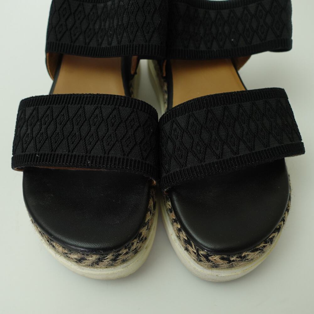 A/Anthropologie Womens Elastic Platform Slingback Sandals Black Multi EU 39 US 8 - Picture 2 of 7